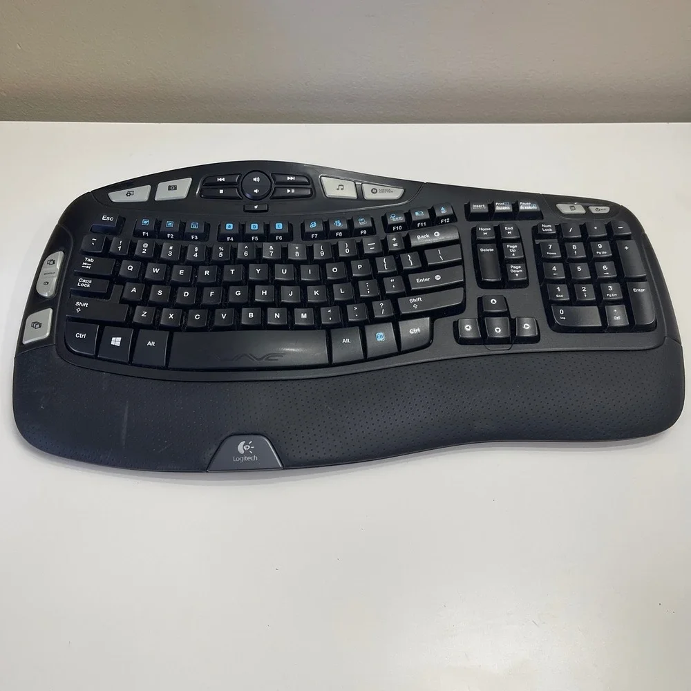 Logitech Wireless Keyboard Black K350 Wave Ergonomic Comfort (NO Dongle)